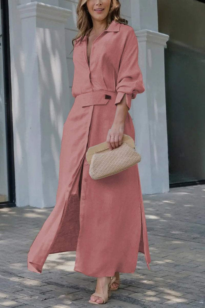 BELLA | Maxidress Elegante met V-hals en Vloeiende Snit voor de Chic Zomer