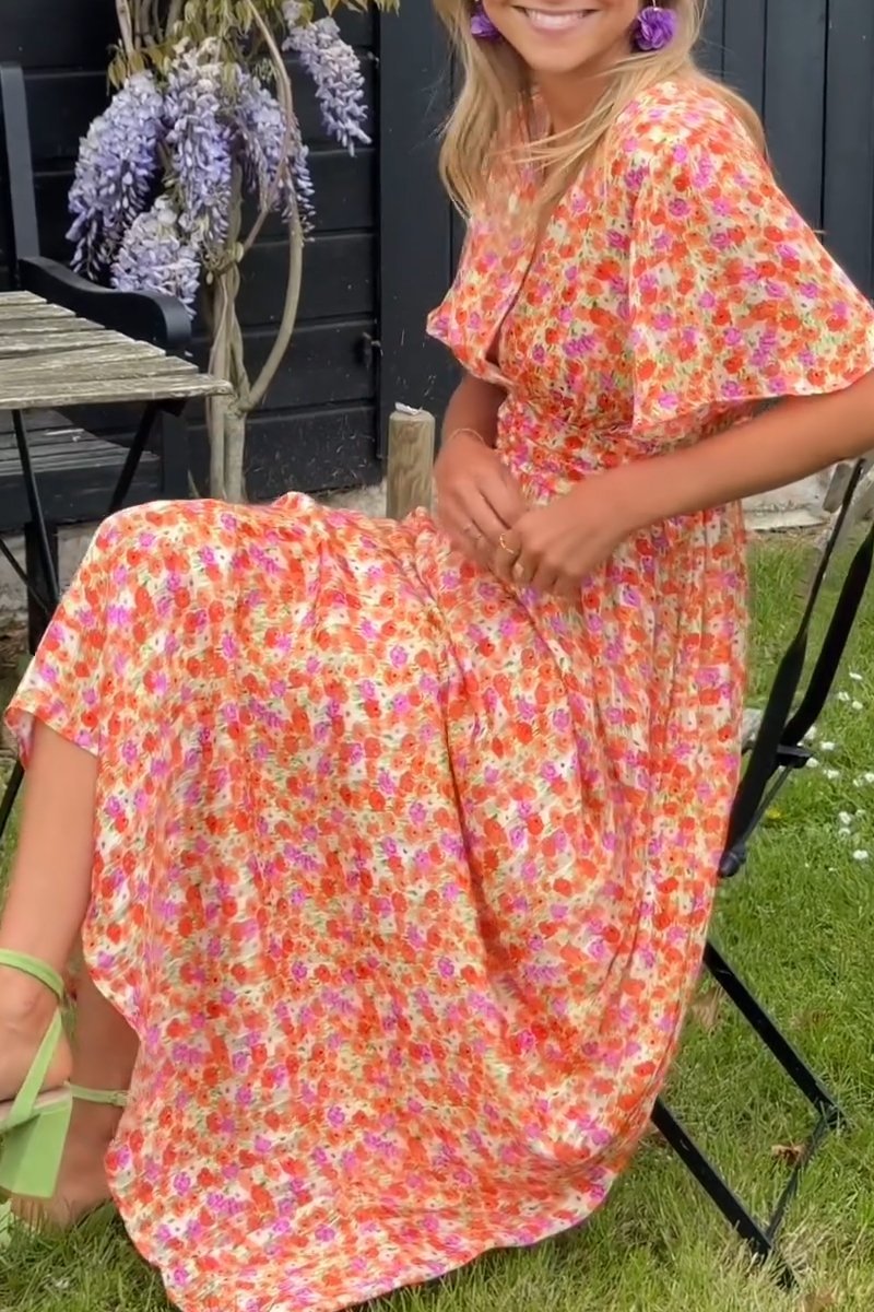 MIRA | Lange Bloemenjurk met Romantische en Lichte Stijl