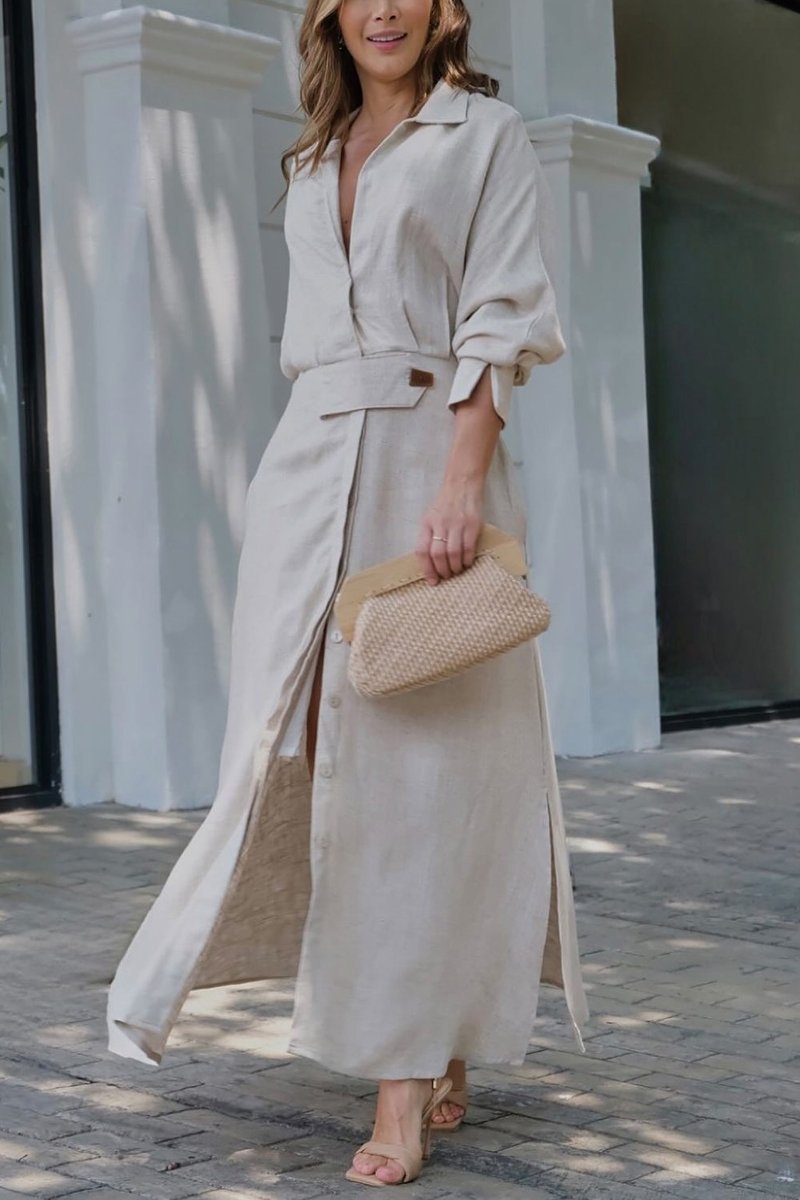 BELLA | Maxidress Elegante met V-hals en Vloeiende Snit voor de Chic Zomer
