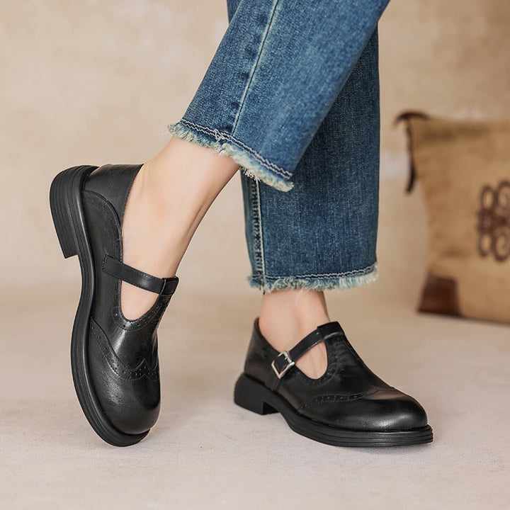 SANNE | ELEGANTE MARY JANES VAN LEER