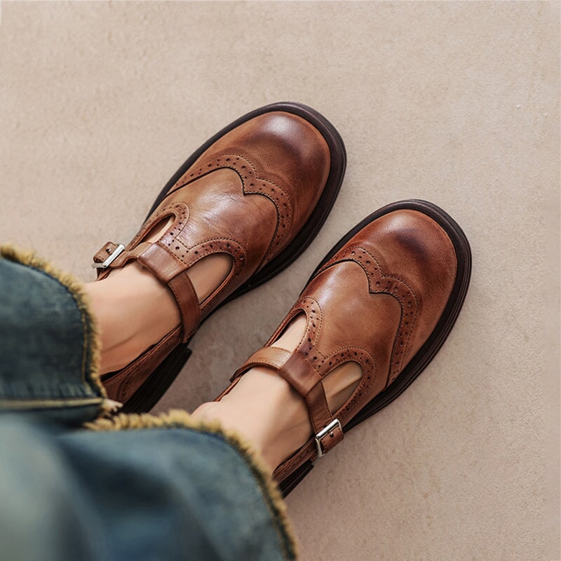SANNE | ELEGANTE MARY JANES VAN LEER