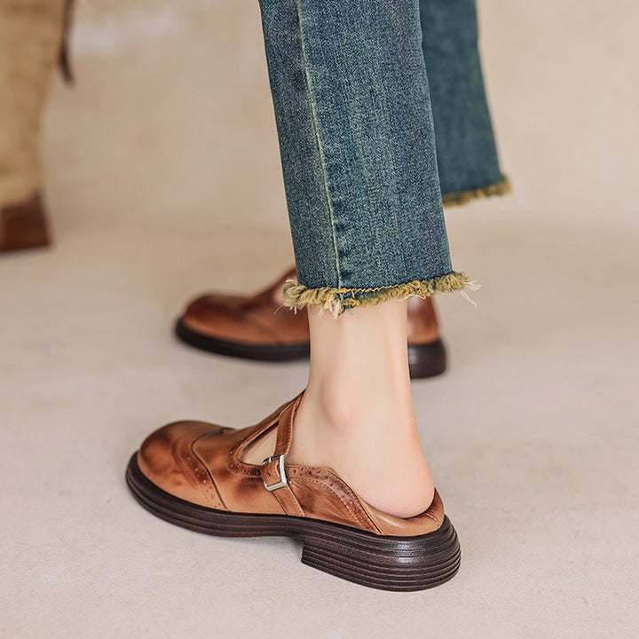 SANNE | ELEGANTE MARY JANES VAN LEER