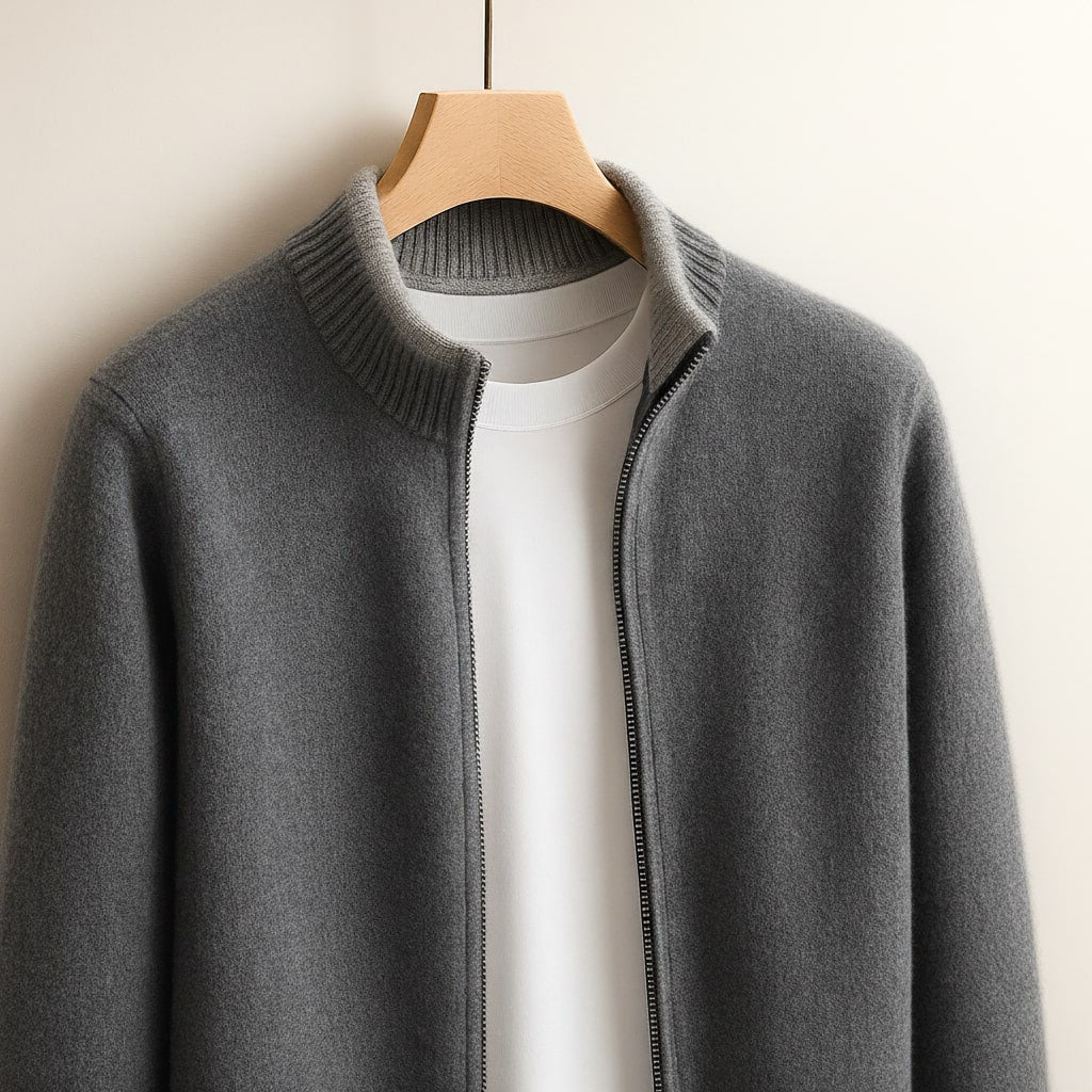 LEVI™ | Heren Gebreide Jas met Ritssluiting Warmte en Elegante Dagelijkse Stijl