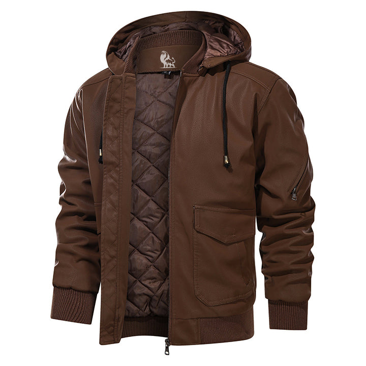 GLACIER™ | Chaleur Leren Jas met Capuchon