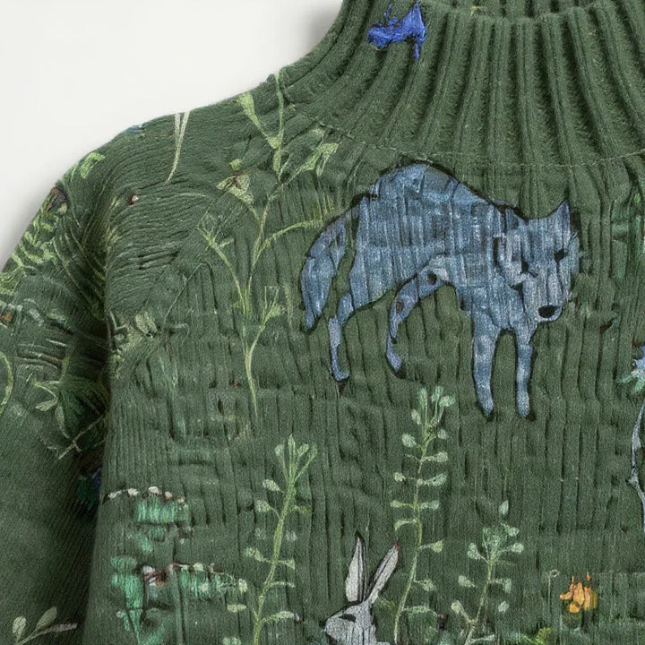 MAISON LORÉA™| Mijn Gebreide Trui met Bos geïnspireerde Print