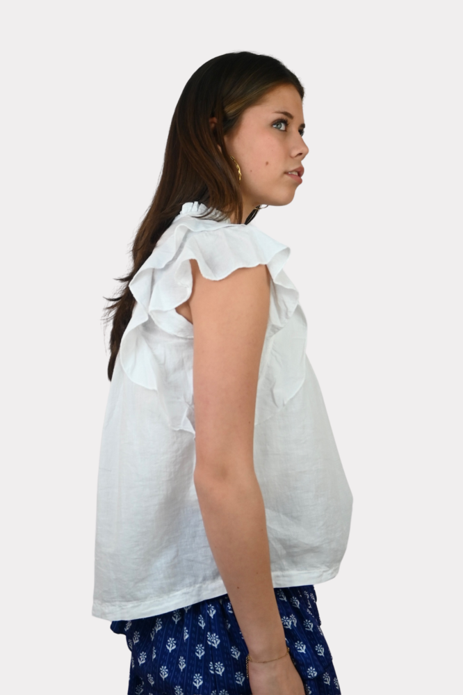 Pippa blouse korte mouw - wit