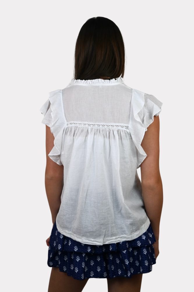 Pippa blouse korte mouw - wit