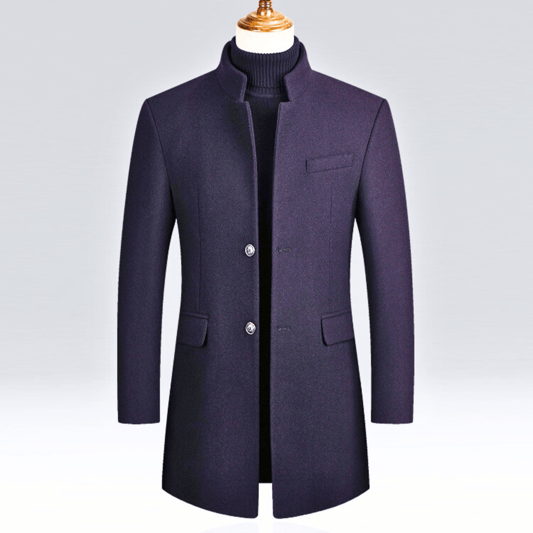 DYLAN | Herenjas Slim Fit met Mandarijnkraag en Tijdloze Elegantie voor Koude Dagen