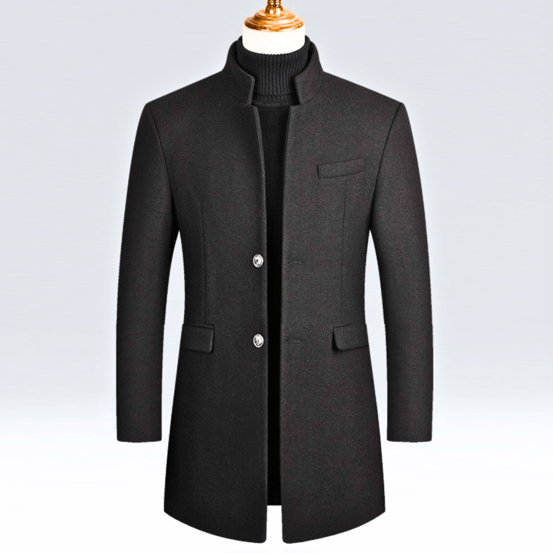 DYLAN | Herenjas Slim Fit met Mandarijnkraag en Tijdloze Elegantie voor Koude Dagen