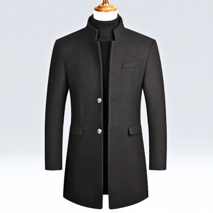 DYLAN | Herenjas Slim Fit met Mandarijnkraag en Tijdloze Elegantie voor Koude Dagen