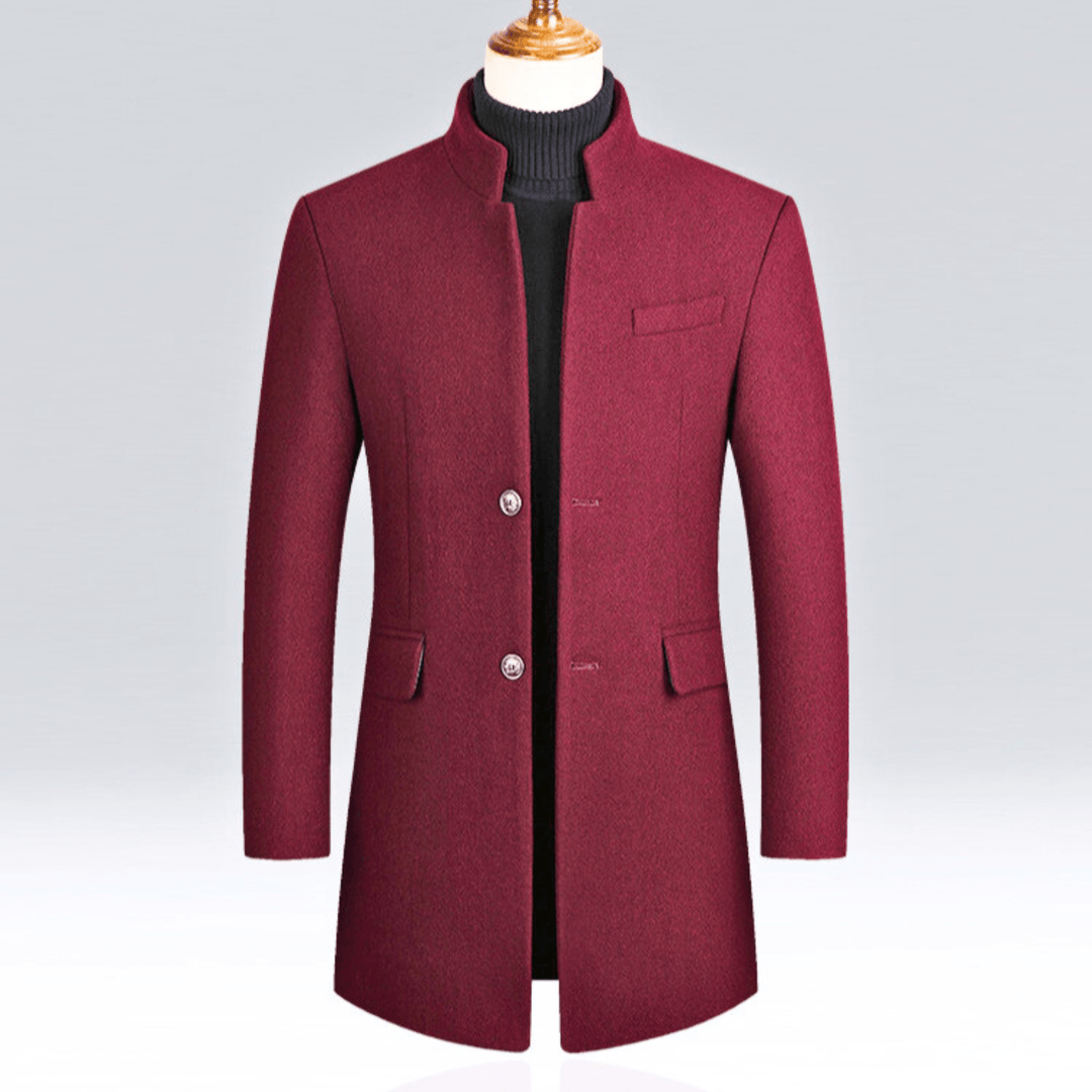 DYLAN | Herenjas Slim Fit met Mandarijnkraag en Tijdloze Elegantie voor Koude Dagen