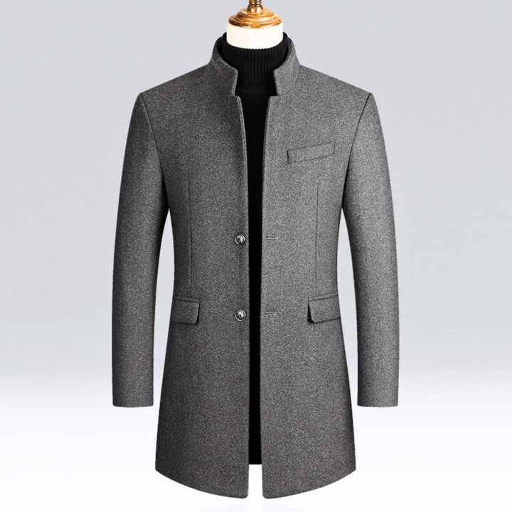 DYLAN | Herenjas Slim Fit met Mandarijnkraag en Tijdloze Elegantie voor Koude Dagen