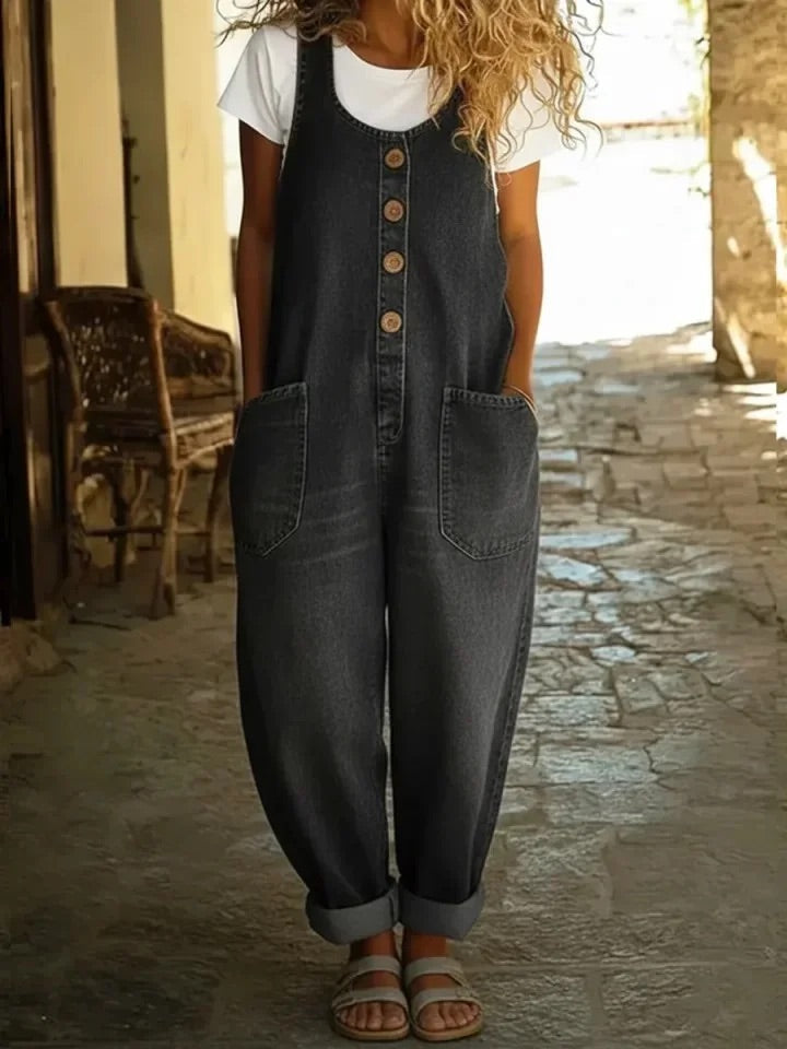 Manon | Vintage Gewassen Tuinbroek van 100% Katoen Denim