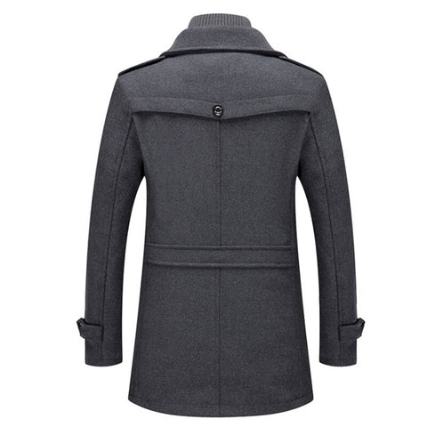 MARC™ | Elegante Wollen Jas met Hoge Kraag