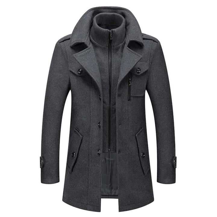 MARC™ | Elegante Wollen Jas met Hoge Kraag