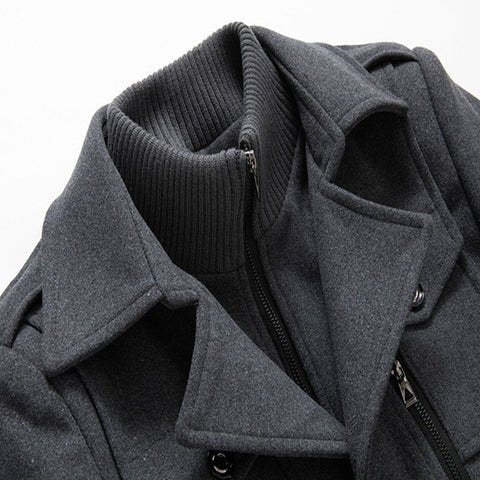 MARC™ | Elegante Wollen Jas met Hoge Kraag