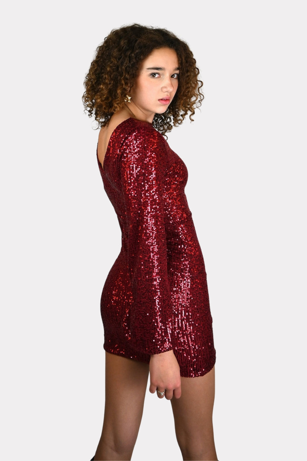 Shine dress - bordeaux