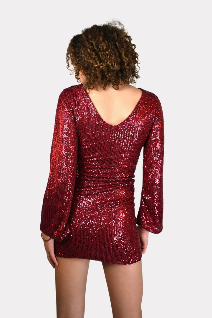 Shine dress - bordeaux