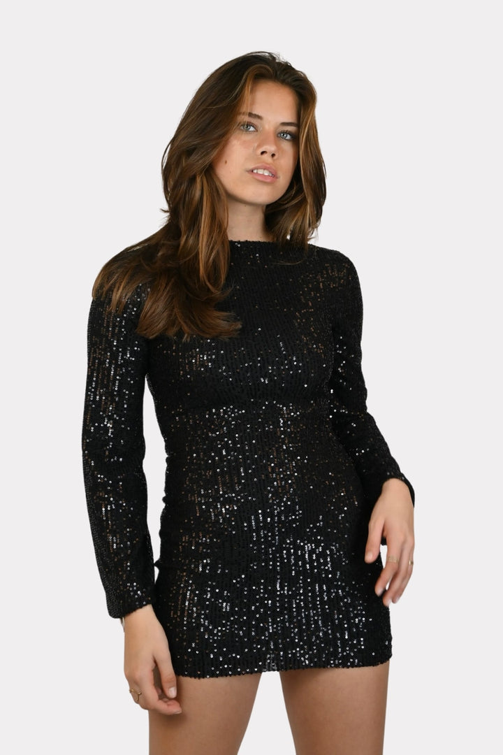 Shine dress - zwart