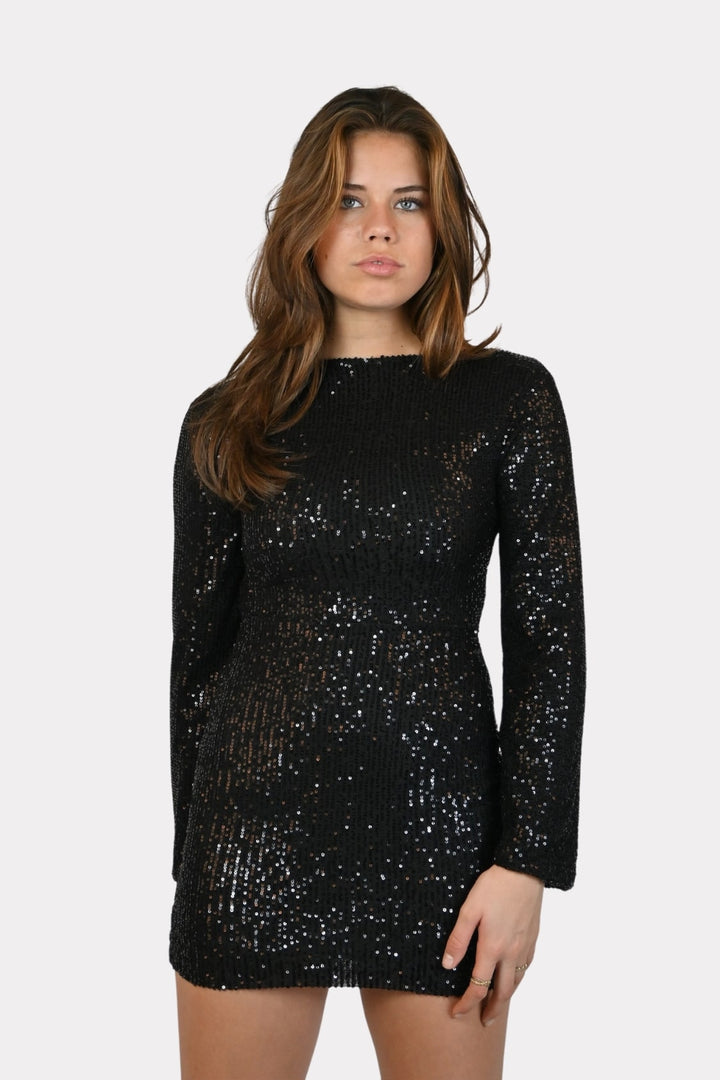 Shine dress - zwart