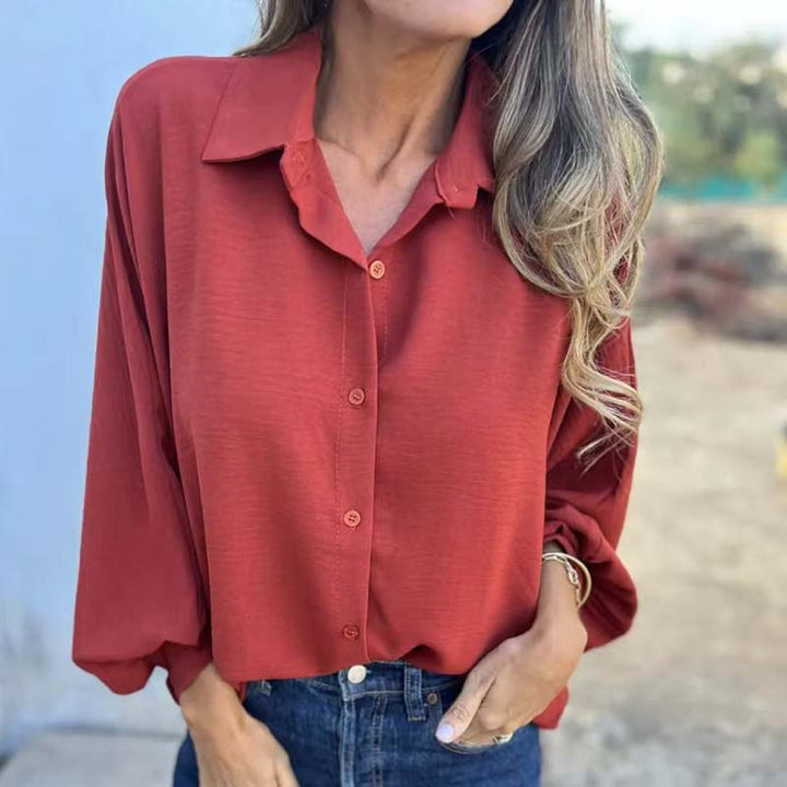 LARA | Elegante Blouse met Verfijnde Lanternmouwen