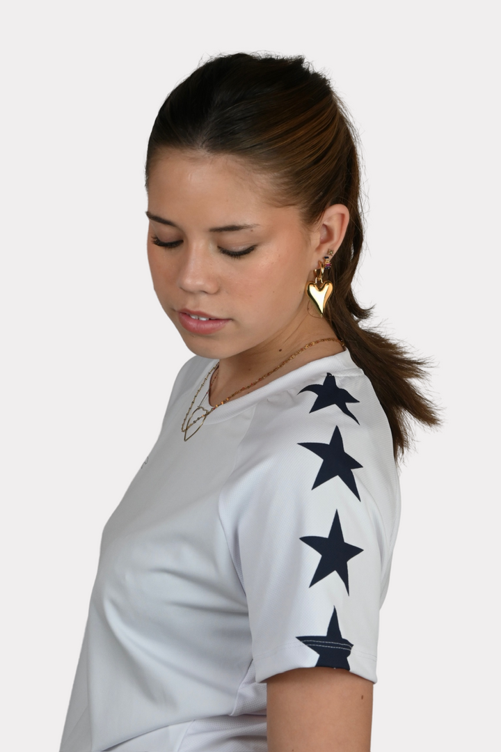 Starry sports shirt - wit/navy