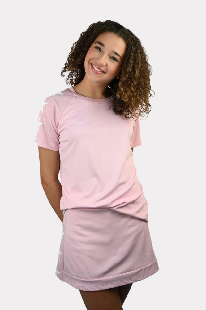 Starry sports shirt - roze/wit
