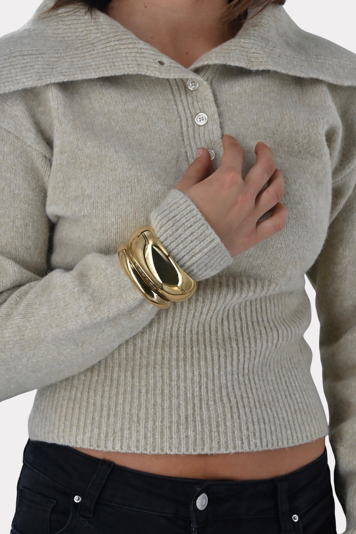 Statement bangle big - goud