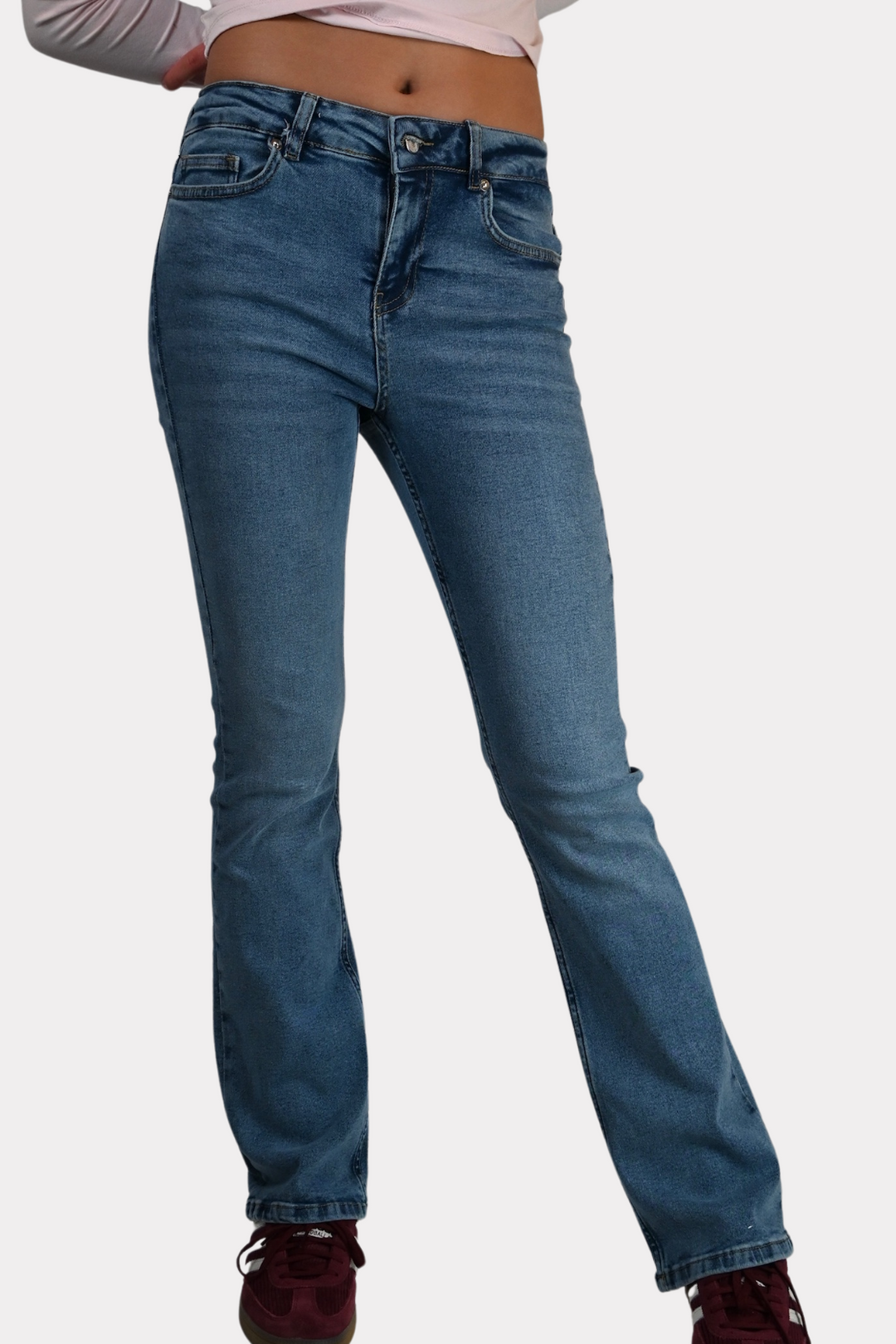 Superstar mid waist flared jeans - blauw
