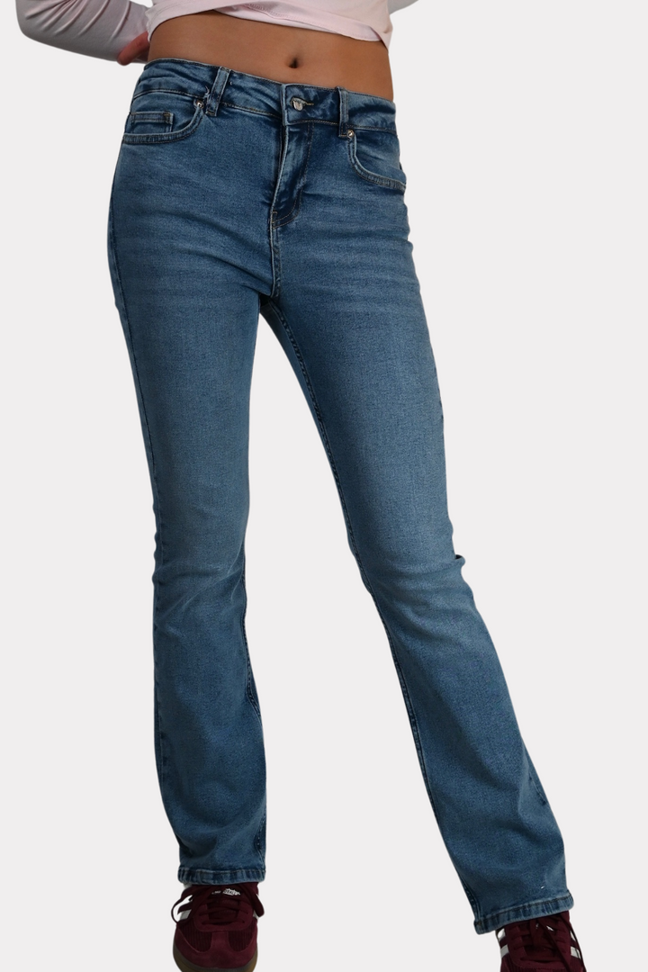 Superstar mid waist flared jeans - blauw