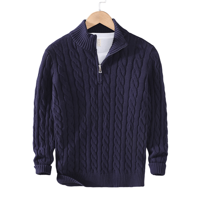 COLT | Geribbelde Trui met Rits en Uniek Ontwerp