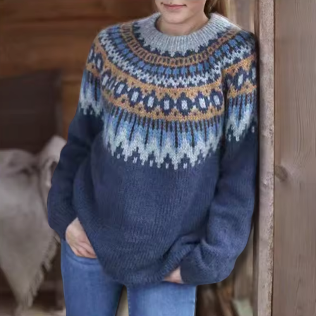 MAISON LORÉA™ – Wintertrui met Nordic Design op de Schouders
