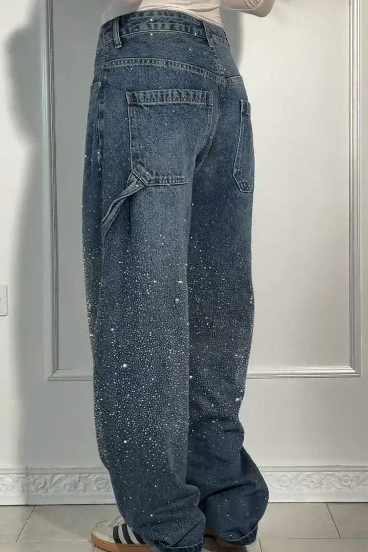NORA | Sparkle Wide-Leg Jeans voor een Galactische Look