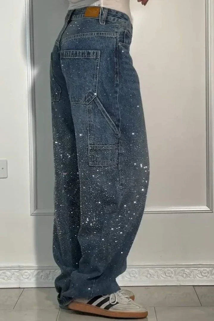 NORA | Sparkle Wide-Leg Jeans voor een Galactische Look
