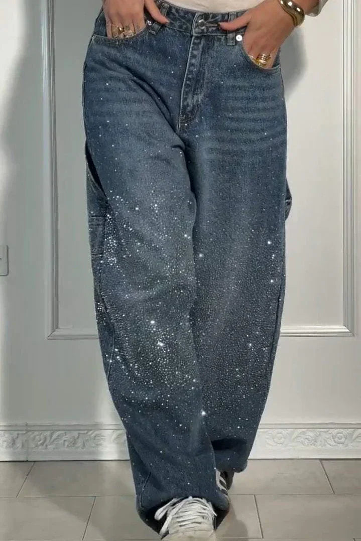 NORA | Sparkle Wide-Leg Jeans voor een Galactische Look