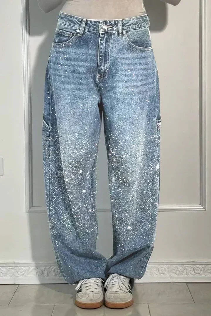 NORA | Sparkle Wide-Leg Jeans voor een Galactische Look