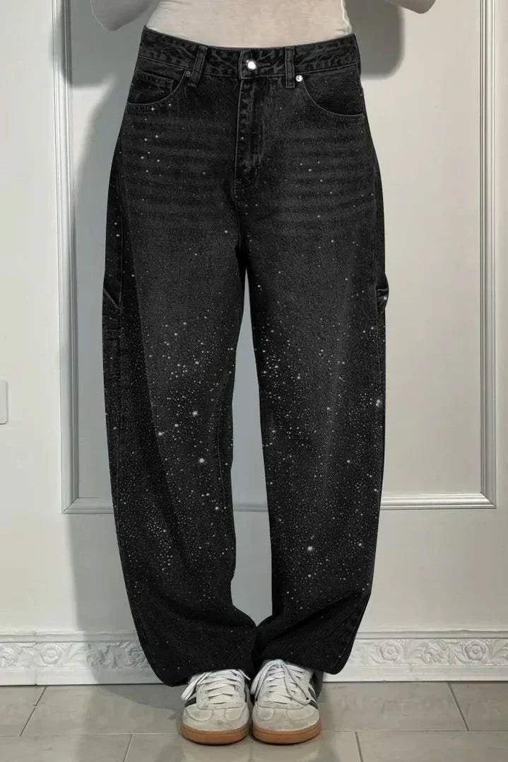 NORA | Sparkle Wide-Leg Jeans voor een Galactische Look