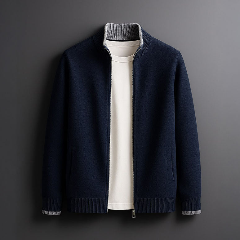 LEVI™ | Heren Gebreide Jas met Ritssluiting Warmte en Elegante Dagelijkse Stijl