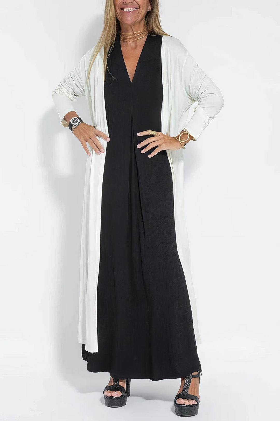 ILSE | Elegante Lange Jurk met Bijpassende Cardigan Gratis