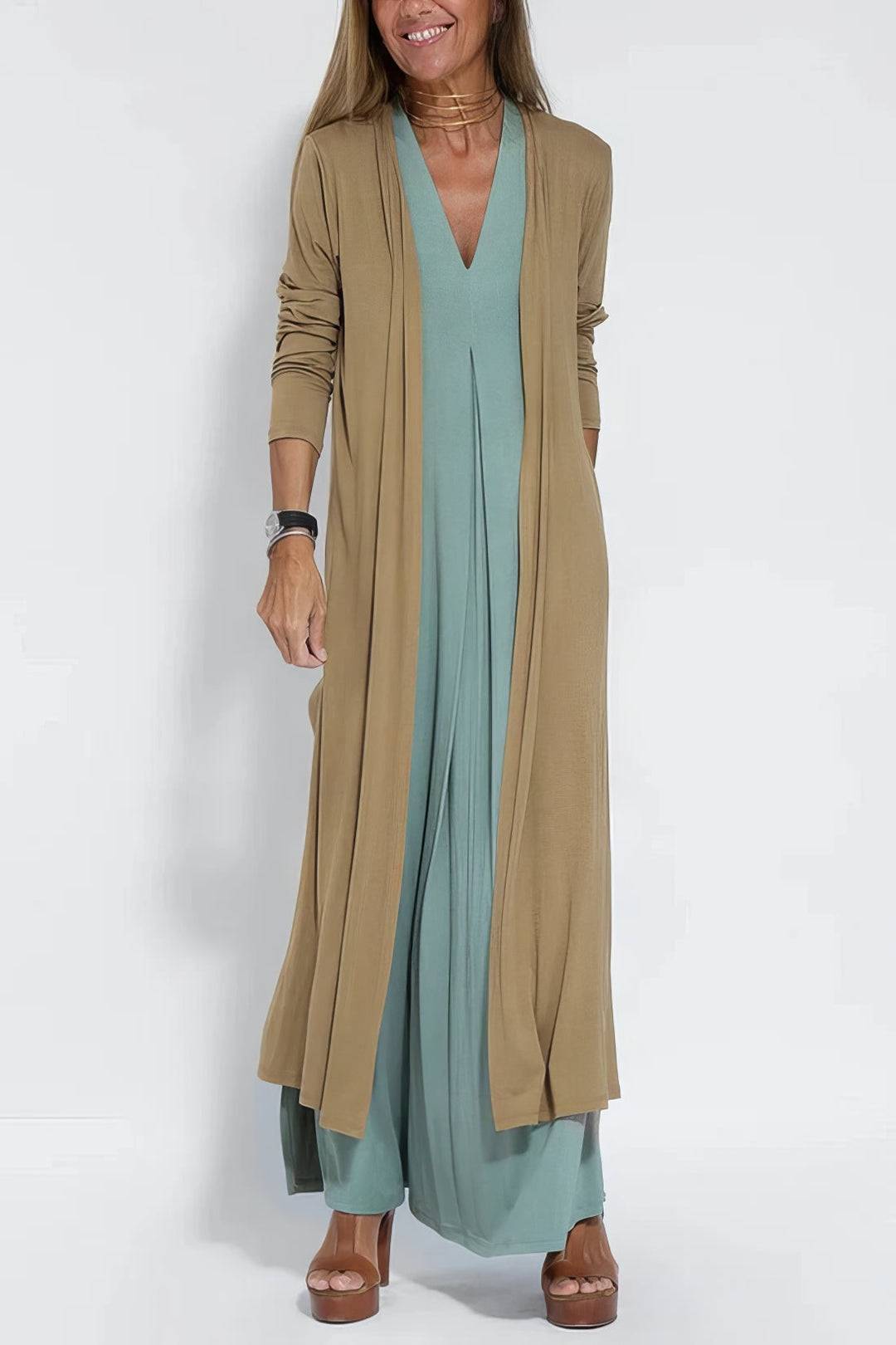 ILSE | Elegante Lange Jurk met Bijpassende Cardigan Gratis